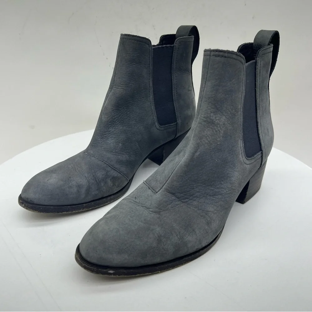 Rag & Bone Walker Booties Nubuck Leather Suede Ankle Boots Chelsea Grey Boho